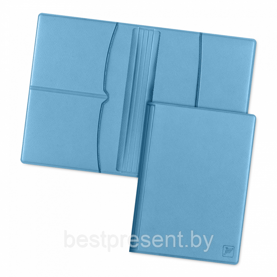 Обложка для паспорта с RFID-блокировкой, цвет голубой - фото 1 - id-p221225924