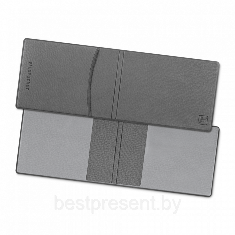 Обложка для удостоверения с карманом, цвет серый - фото 1 - id-p221225977