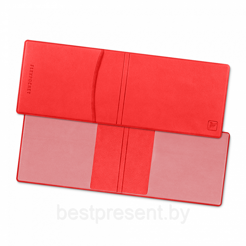 Обложка для удостоверения с карманом, цвет красный - фото 1 - id-p221225980