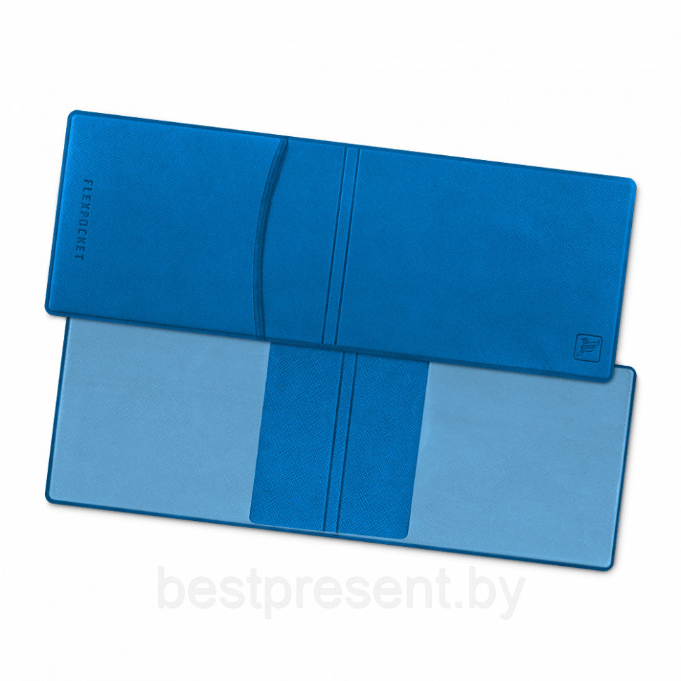 Обложка для удостоверения с карманом, цвет синий - фото 1 - id-p221225987