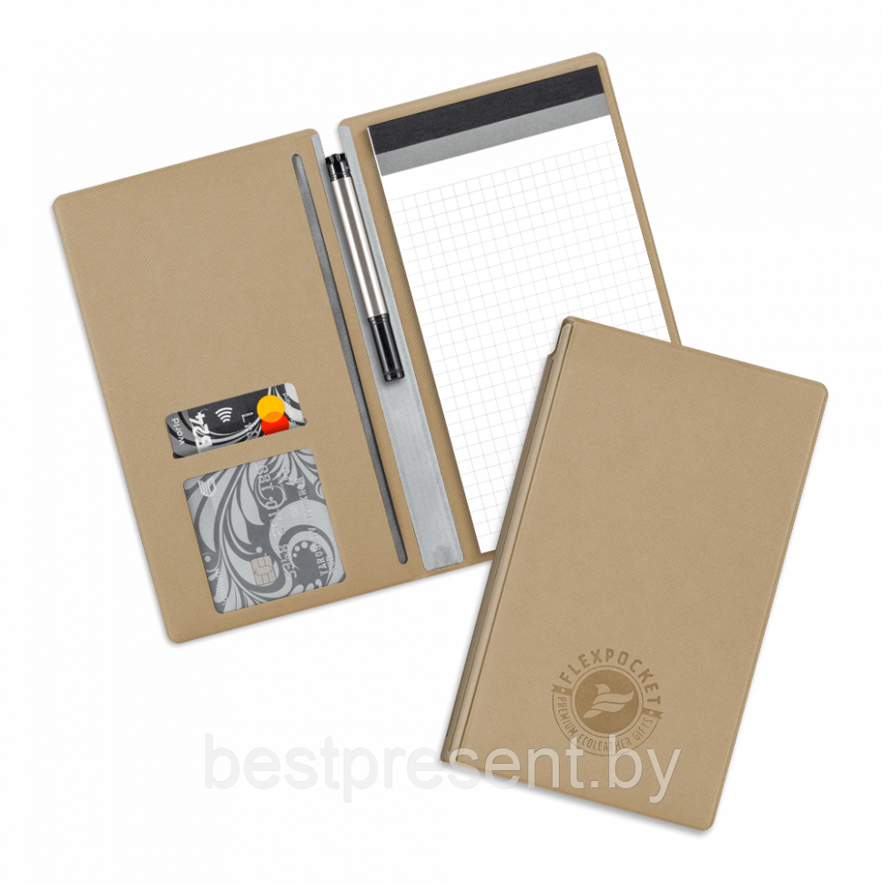 Блокнот-планшет А6 с обложкой, цвет бежевый - фото 1 - id-p221226166