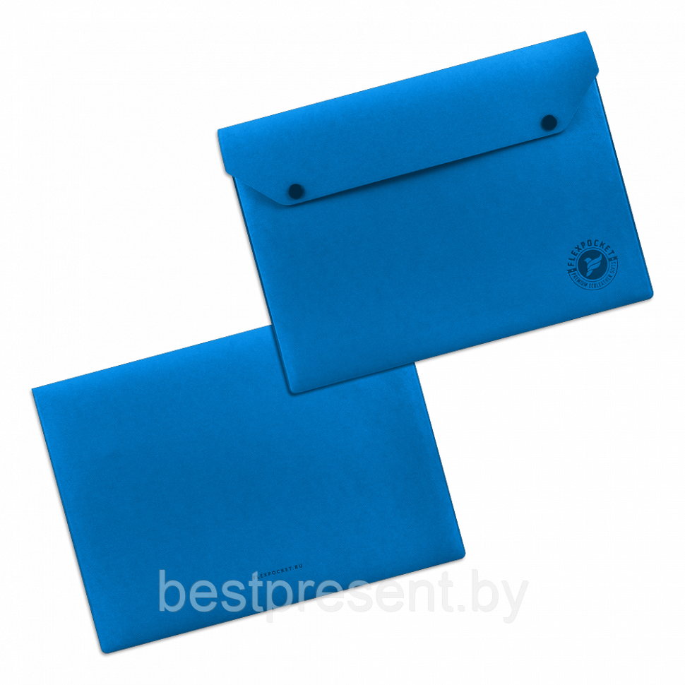 Папка-конверт на двух кнопках, цвет синий - фото 1 - id-p221226179