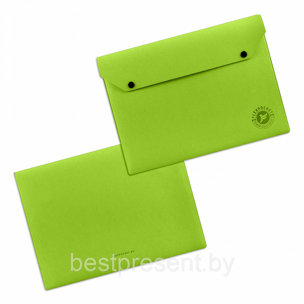 Папка-конверт на двух кнопках, цвет зеленый - фото 1 - id-p221226192