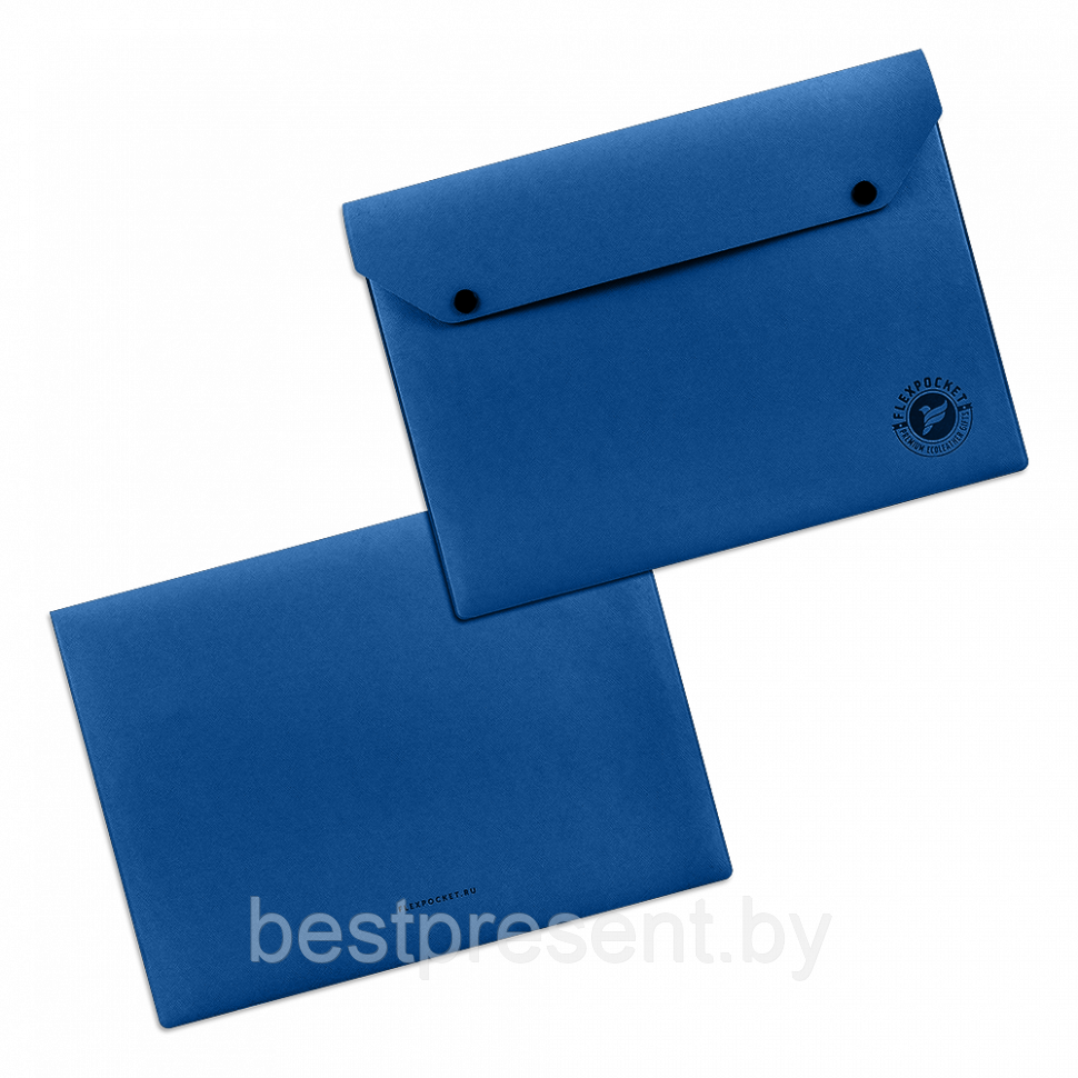 Папка-конверт на двух кнопках, цвет темно-синий - фото 1 - id-p221226193