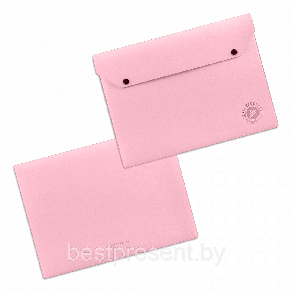 Папка-конверт на двух кнопках, цвет розовый - фото 1 - id-p221226198