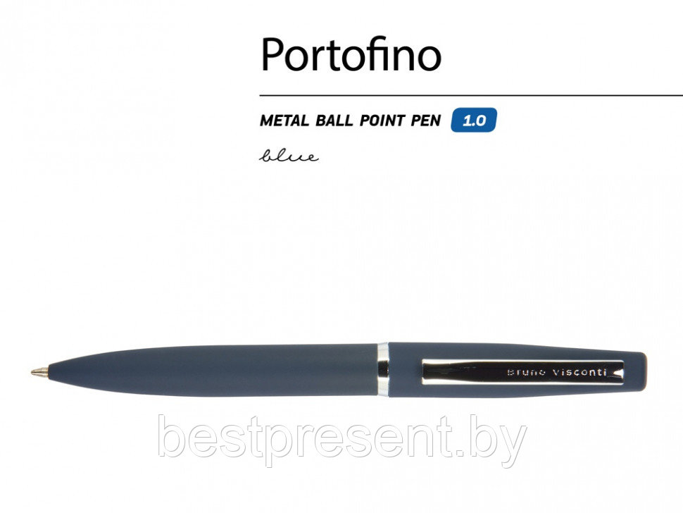 Ручка шариковая автоматическая "Portofino" синий/серебристый - фото 2 - id-p221234550