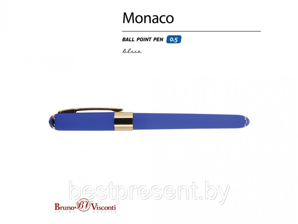 Ручка шариковая "Monaco" синий/золотистый - фото 2 - id-p221234556