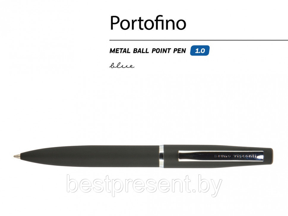 Ручка шариковая автоматическая "Portofino" черный/серебристый - фото 2 - id-p221234566