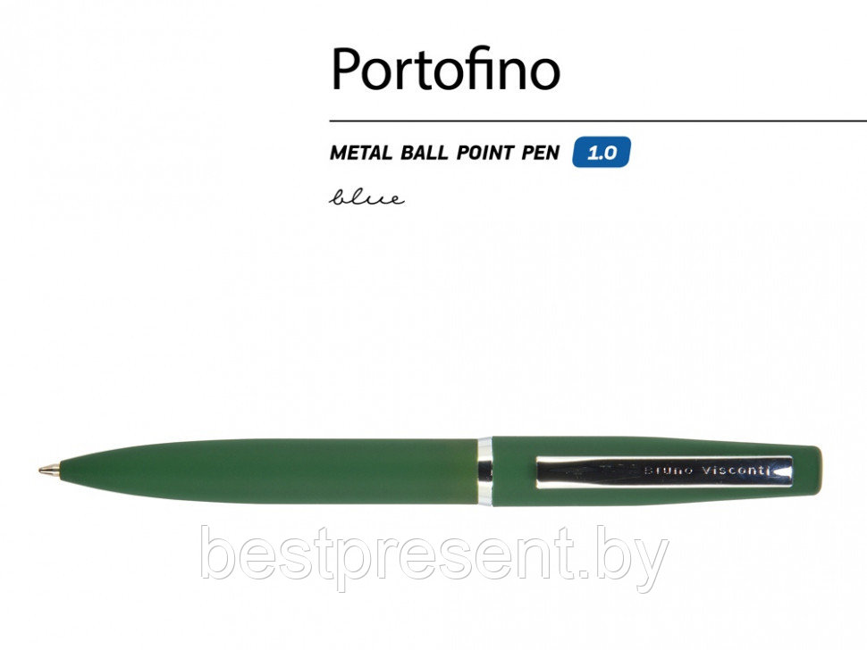 Ручка шариковая автоматическая "Portofino" зеленый/серебристый - фото 2 - id-p221234567
