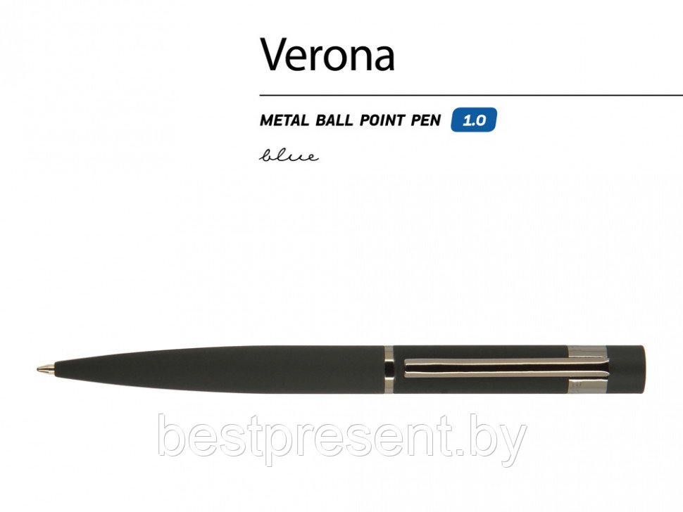 Ручка шариковая автоматическая "Verona" черный/серебристый - фото 2 - id-p221234570