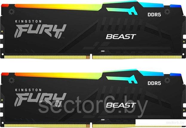 Оперативная память Kingston FURY Beast RGB 2x8ГБ DDR5 6000МГц KF560C40BBAK2-16, фото 2