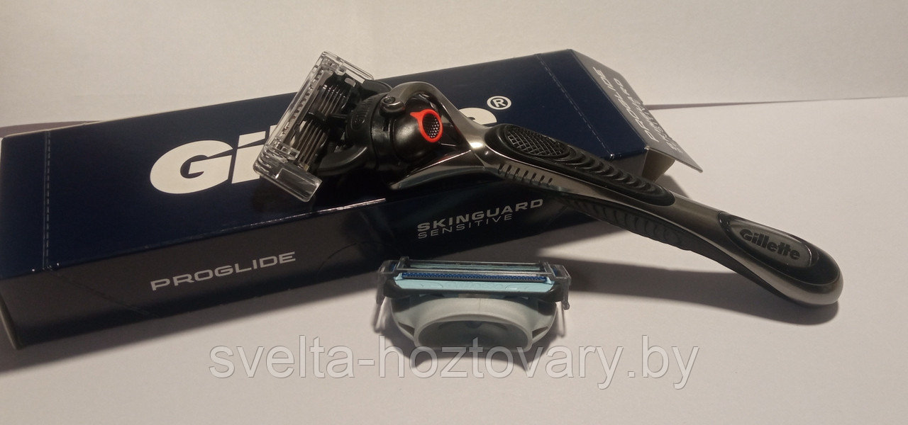 Станок Gillette Fusion Proglide с одной кассетой + 1 кассета Skinguard Sensitive ОРИГИНАЛ!!!!!! - фото 1 - id-p221304774