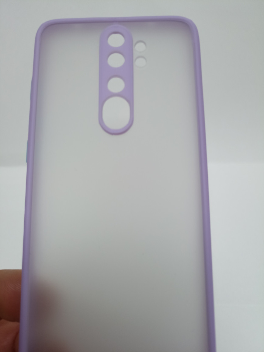Чехол Xiaomi Redmi Note 8 Pro матовый с фиолетовым ободком - фото 1 - id-p221312536