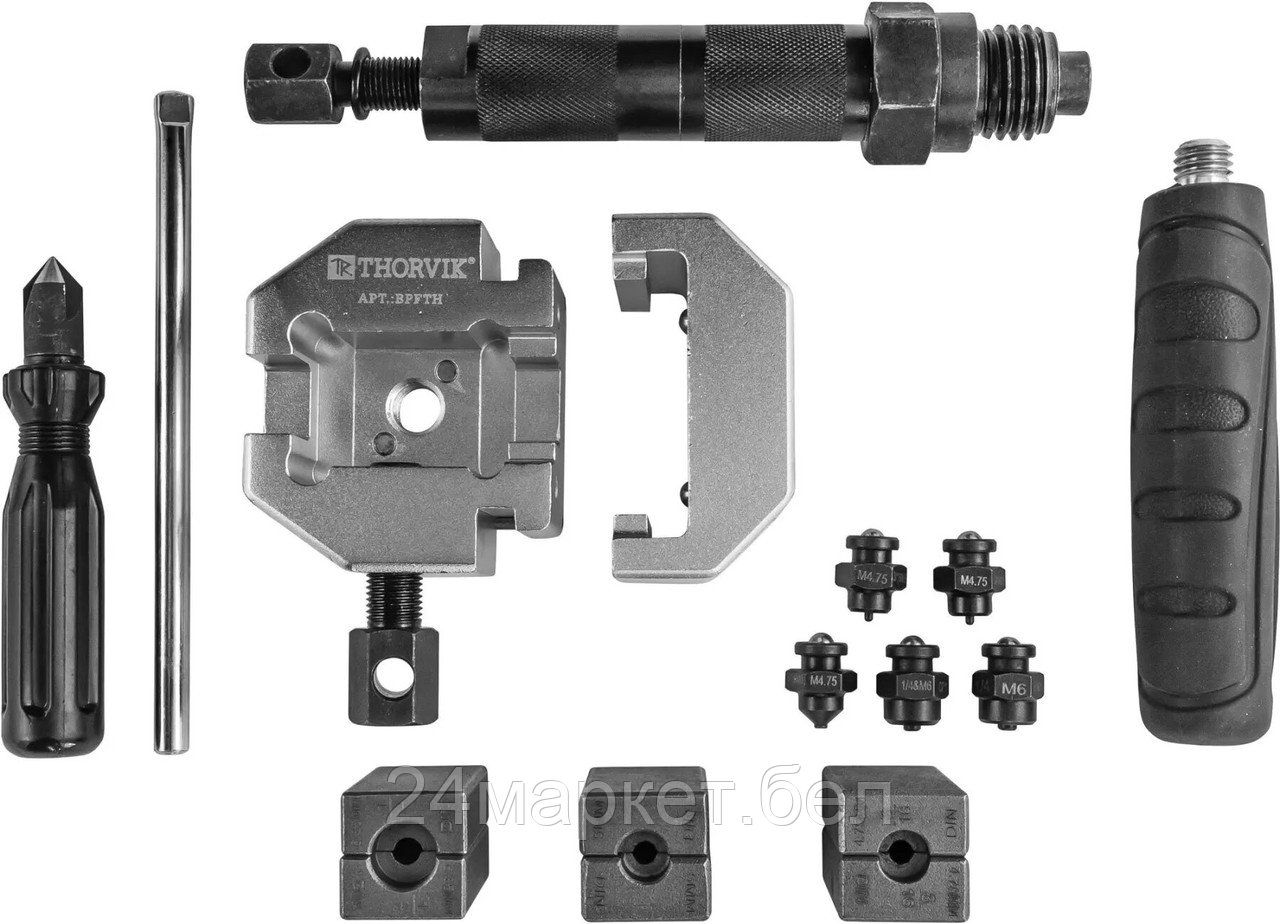 Thorvik BPFTH BPFTH Набор для развальцовки трубок 4.75-6 мм с гидравлическим приводом, 16 предметов - фото 3 - id-p221104690