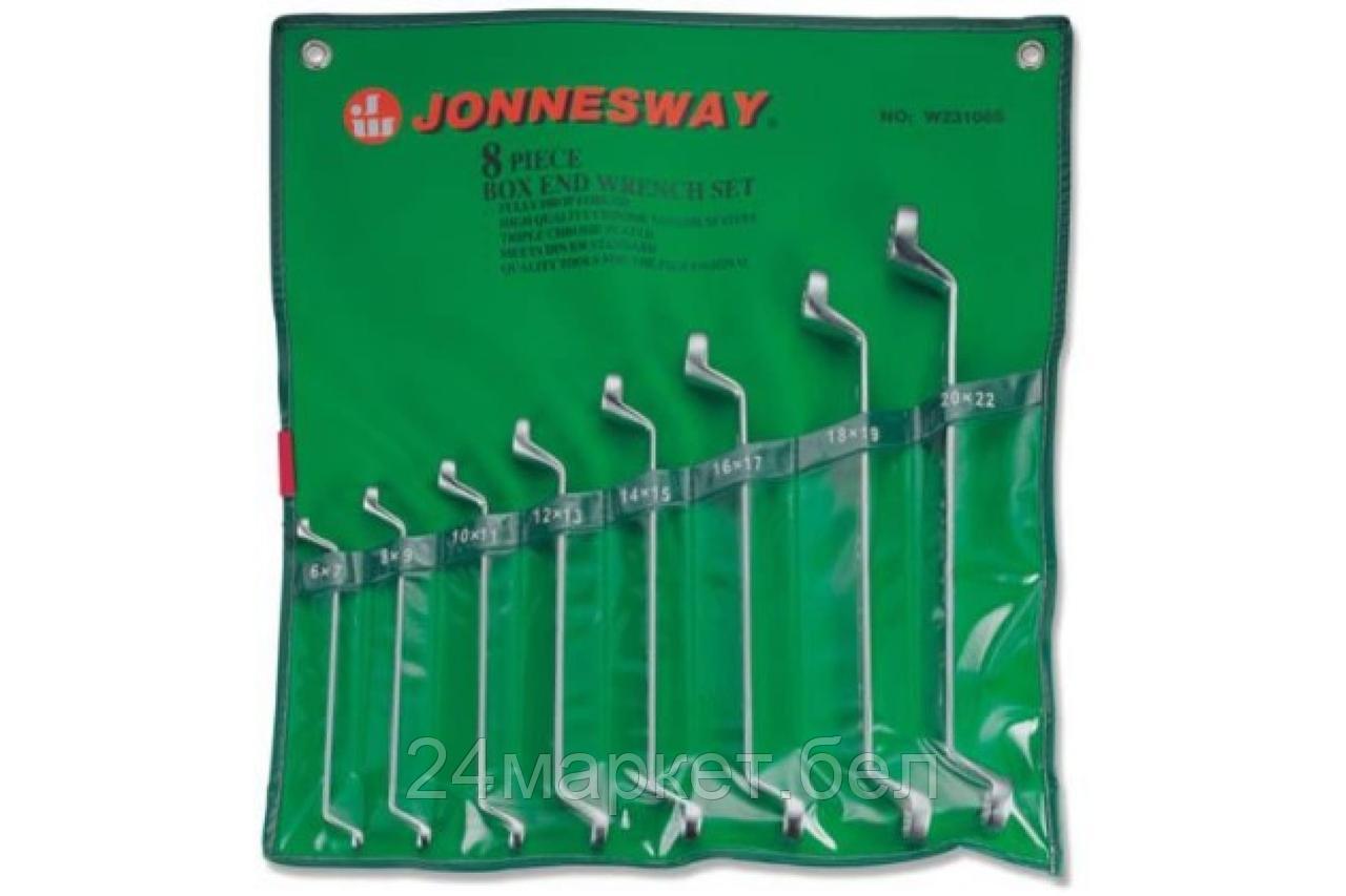 JONNESWAY W23108S W23108S Набор ключей гаечных накидных изогнутых 75° в сумке, 6-22 мм, 8 предметов - фото 2 - id-p221104431
