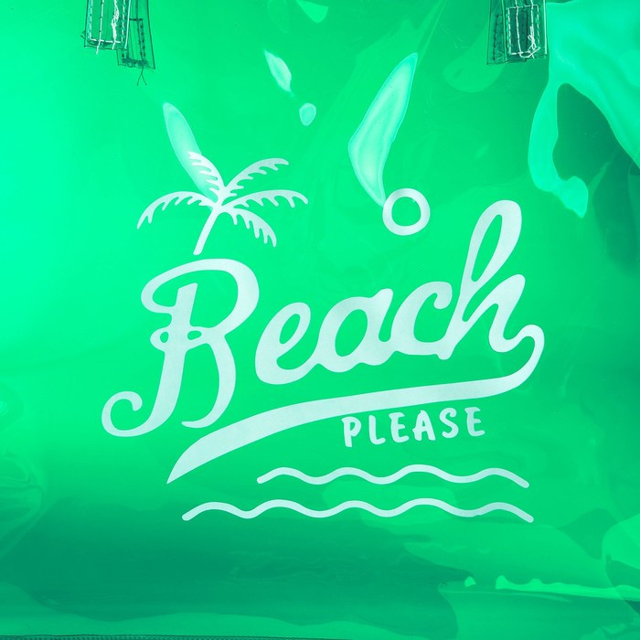 Сумка пляжная "Beach please", 50*35*11, зелёный цвет - фото 3 - id-p221324171
