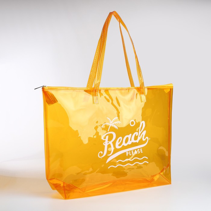 Сумка пляжная "Beach please", 50*35*11, оранжевый цвет - фото 1 - id-p221324172