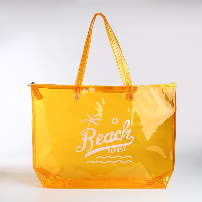 Сумка пляжная "Beach please", 50*35*11, оранжевый цвет - фото 2 - id-p221324172