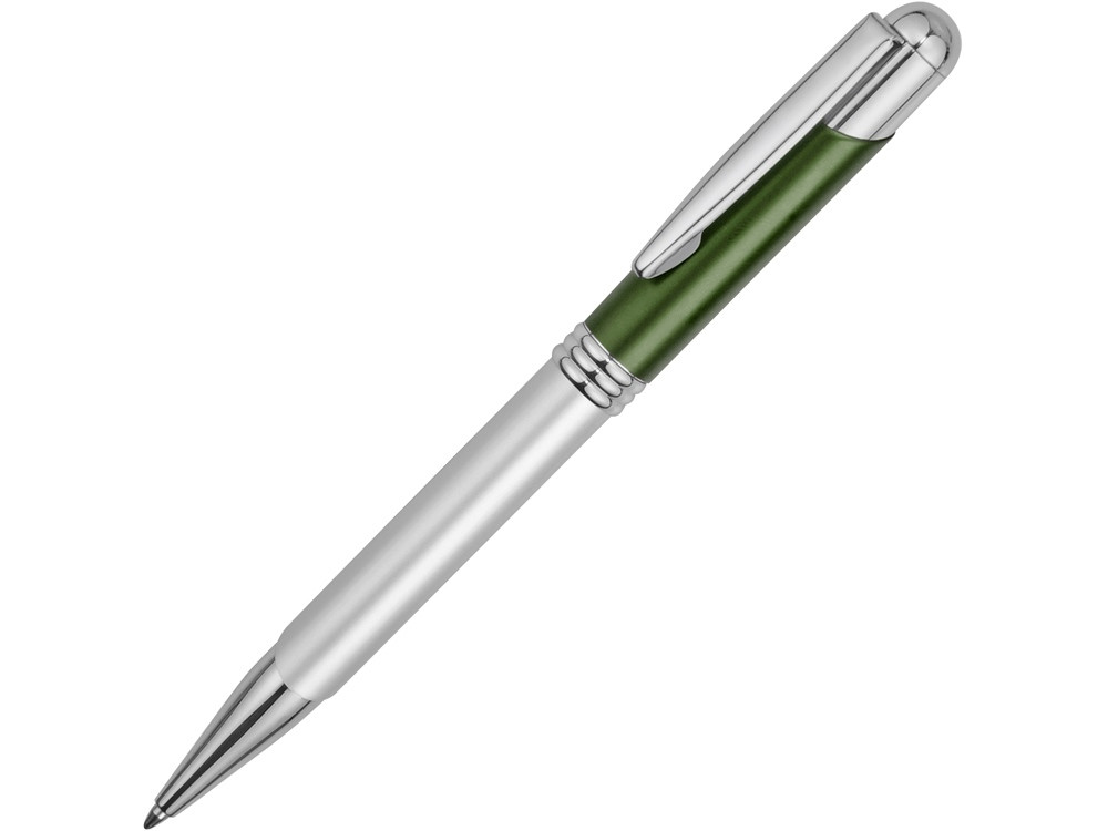 Ручка шариковая Мичиган, серебристый/зеленый - фото 1 - id-p221324462