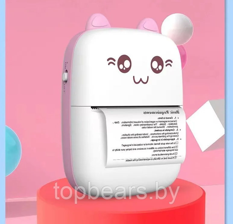 Портативный мини принтер Mini Learns Printer для печати с телефона Синий - фото 9 - id-p221324532