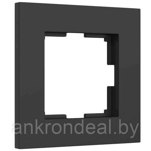 Рамка на 1 пост Slab (черный матовый) Werkel - фото 1 - id-p218063299
