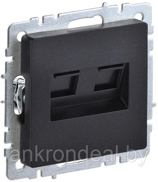 BRITE Розетка компьютерная двойная RJ45 кат.5E РК10-2-БрЧ черный IEK - фото 1 - id-p207022475