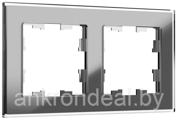 BRITE Рамка 2 -местная РУ-2-2-БрСе стекло серый IEK - фото 1 - id-p221029301