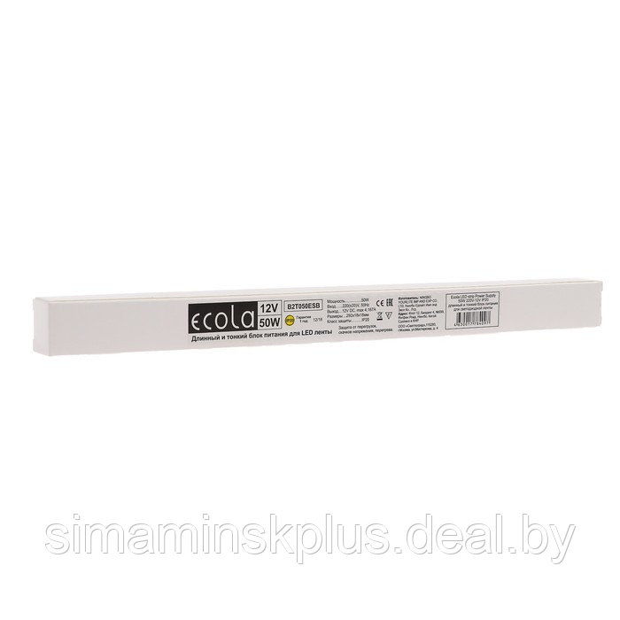 Узкий блок питания Ecola для светодиодной ленты 12 В, 50 Вт, IP20 - фото 2 - id-p221330464