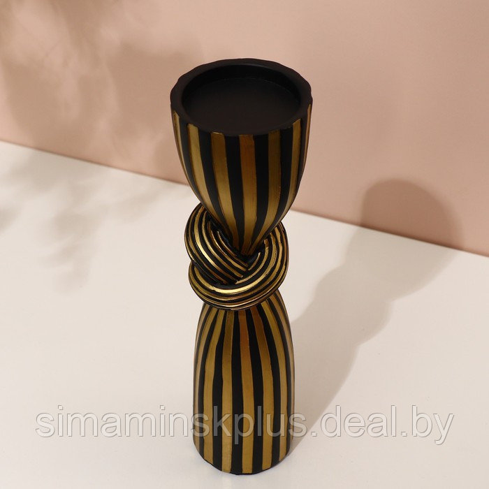 Подсвечник для одной свечи «Узел», цвет черно-золотой 29,5 х 7,5 х 7,5 см - фото 3 - id-p221330508