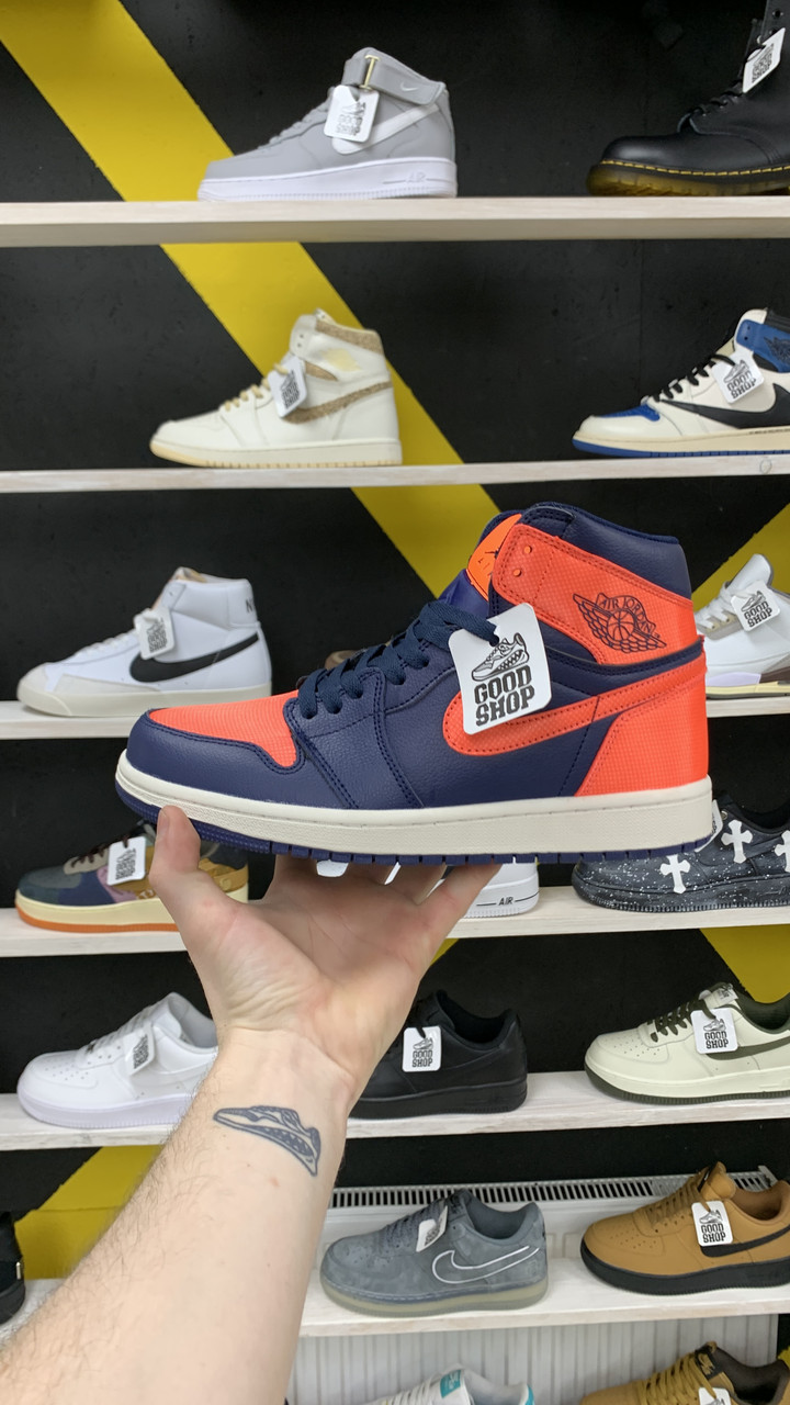 Кроссовки Air Jordan 1 High Blue Void Turf Orange - фото 1 - id-p161014744