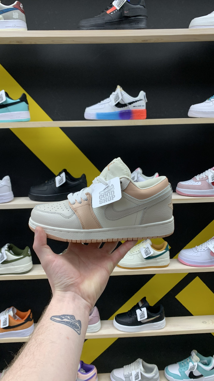 Кроссовки Air Jordan 1 Retro Beige Milk Low - фото 1 - id-p148835370