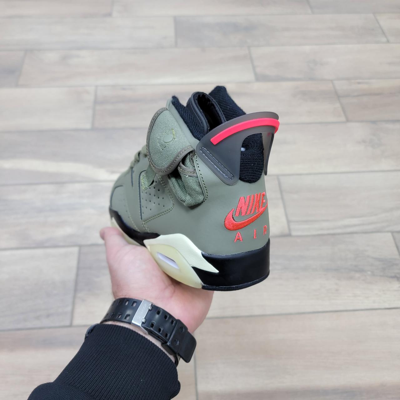 Кроссовки Travis Scott X Air Jordan 6 Retro Olive - фото 4 - id-p137663359