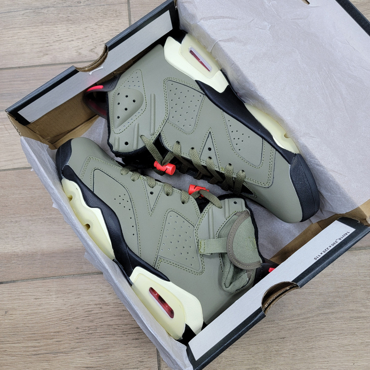 Кроссовки Travis Scott X Air Jordan 6 Retro Olive - фото 6 - id-p137663359