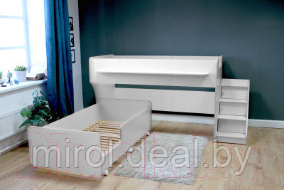 Двухъярусная кровать детская Капризун 12 Р444-2 с лестницей и ящиками - фото 4 - id-p221342159