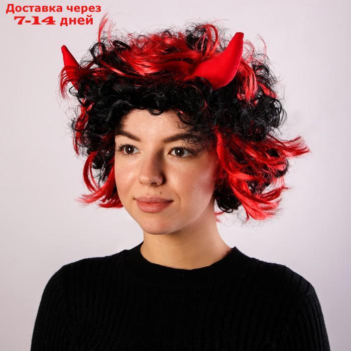Карнавальный парик "Рога", кудрявый, 80 г - фото 1 - id-p221315991
