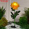 Фонарь садовый на солнечной батарее "Хризантема желтая" 80 см, 1 LED, БЕЛЫЙ, фото 2