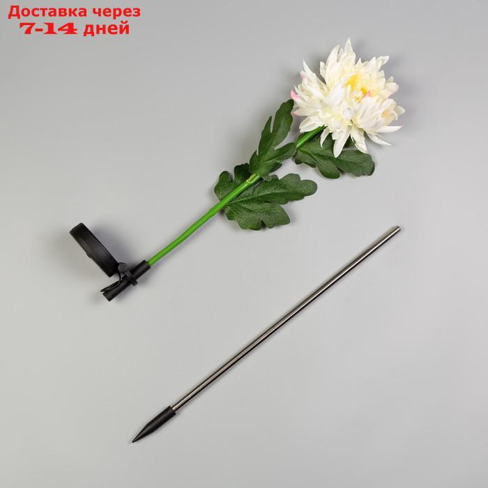 Фонарь садовый на солнечной батарее "Хризантема белая" 80 см, 1 LED, БЕЛЫЙ - фото 4 - id-p221317419