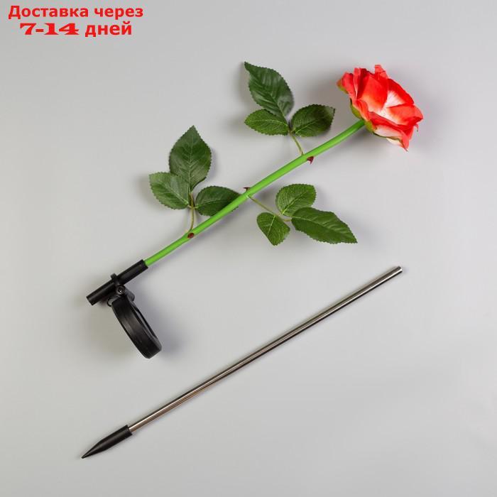 Фонарь садовый на солнечной батарее "Роза розовая" 75 см, 1 LED, БЕЛЫЙ - фото 5 - id-p221317423