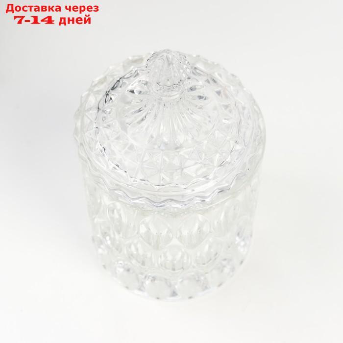 Шкатулка стекло цилиндр "Узоры и купол" прозрачный 16х8,5х8,5 см - фото 2 - id-p221317520