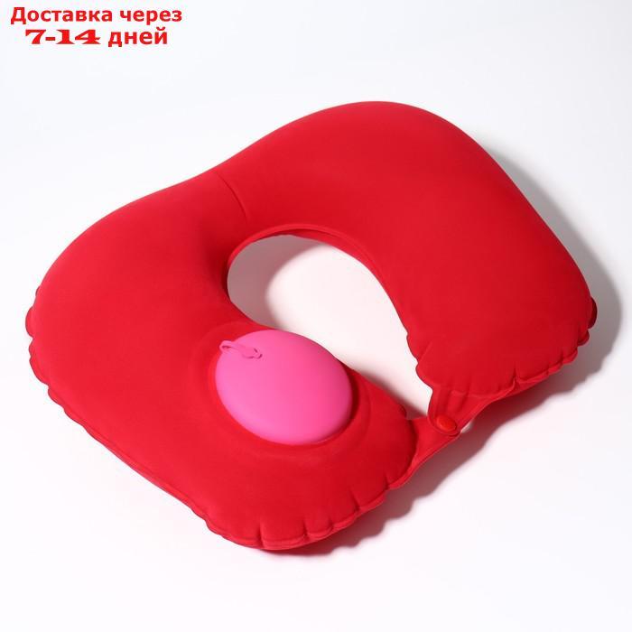 Подушка для шеи дорожная, надувная, с насосом, 47 × 27 см, цвет МИКС - фото 5 - id-p221316529