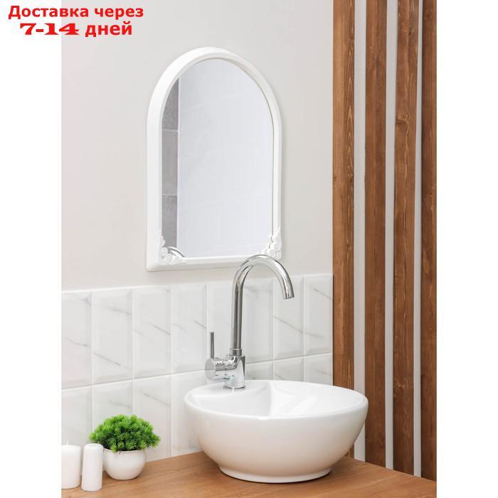 Зеркало в рамке, 49,5×39 см, цвет белый - фото 1 - id-p221316572