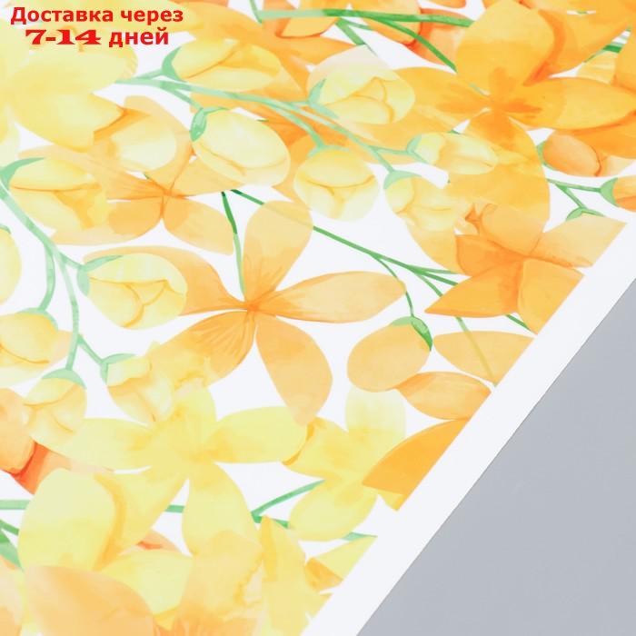 Наклейка пластик интерьерная цветная "Жёлтые цветущие ветви" набор 2 листа 30х90 см - фото 3 - id-p221317894