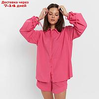 Комплект женский (блузка, шорты) MINAKU: Casual Collection цвет розовый, р-р 48