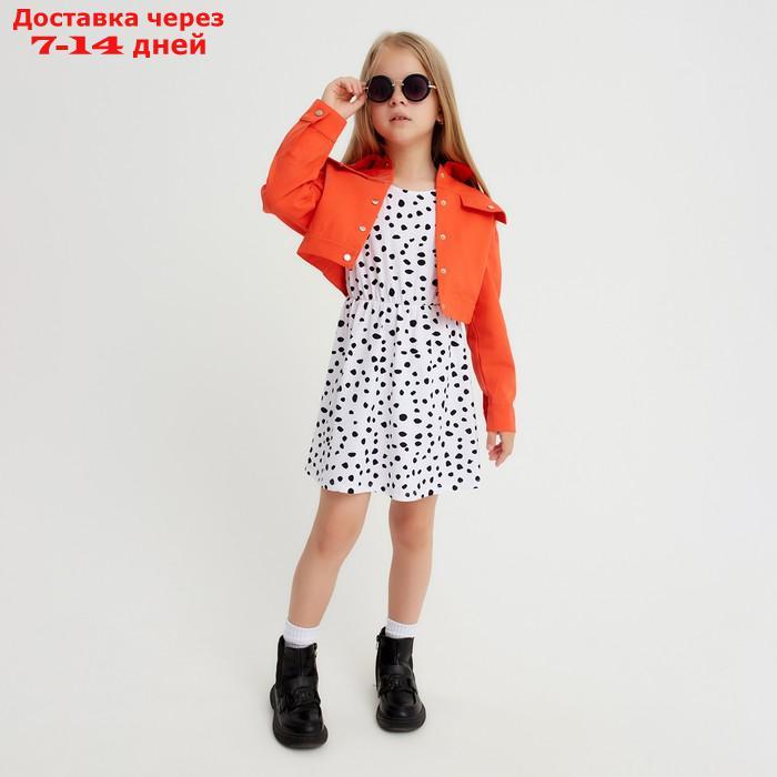 Рубашка для девочки джинсовая, укороченная KAFTAN, размер 38 (146-152 см), цвет оранжевый - фото 6 - id-p221318076