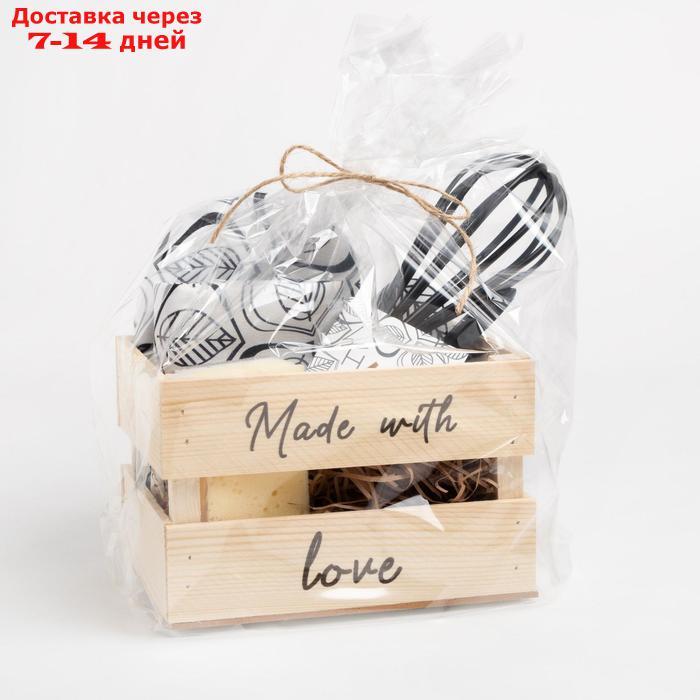 Набор подарочный Made with love: полотенце,варежка-прихватка,кухонная лопатка,венчик,губка - фото 5 - id-p221317087