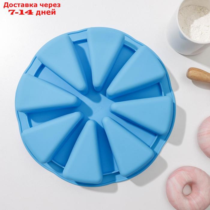 Форма для выпечки "Кусочки торта", 27,5×27,5 см, 8 ячеек (10×6,2 см), цвет МИКС - фото 2 - id-p221317121