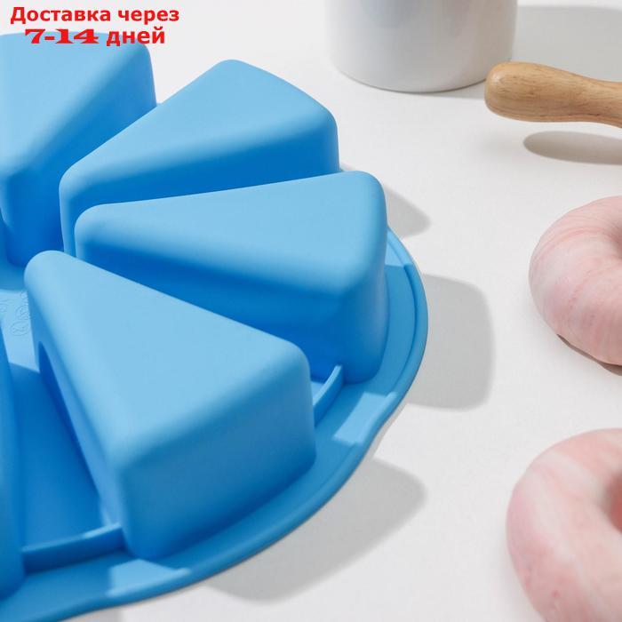 Форма для выпечки "Кусочки торта", 27,5×27,5 см, 8 ячеек (10×6,2 см), цвет МИКС - фото 4 - id-p221317121