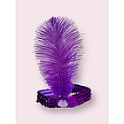 Повязка на голову с пером великий Гэтсби Чикаго Ретро фиолетовая, фото 2