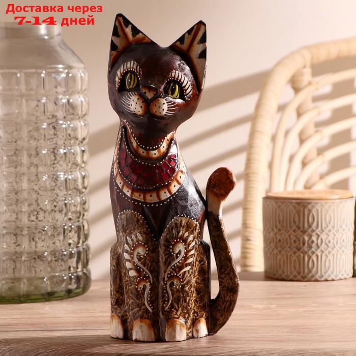 Интерьерный сувенир "Кошка с красными вставками" 30 см - фото 1 - id-p221317297