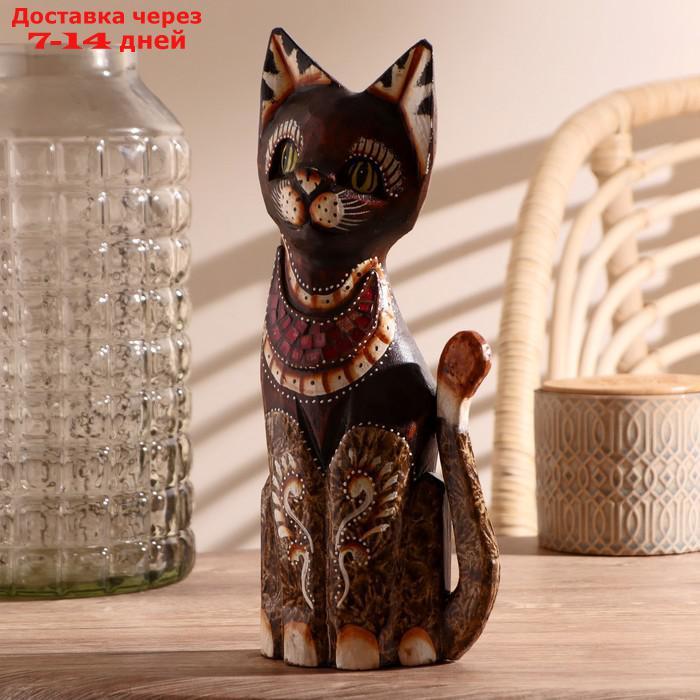 Интерьерный сувенир "Кошка с красными вставками" 30 см - фото 3 - id-p221317297
